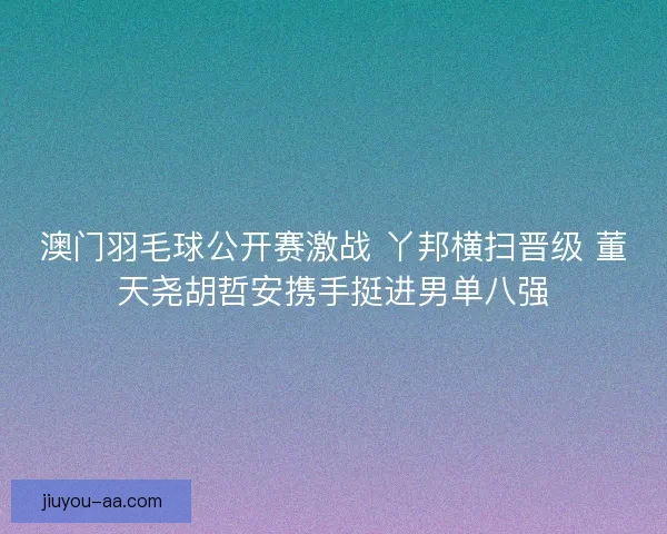 澳门羽毛球公开赛激战 丫邦横扫晋级 董天尧胡哲安携手挺进男单八强